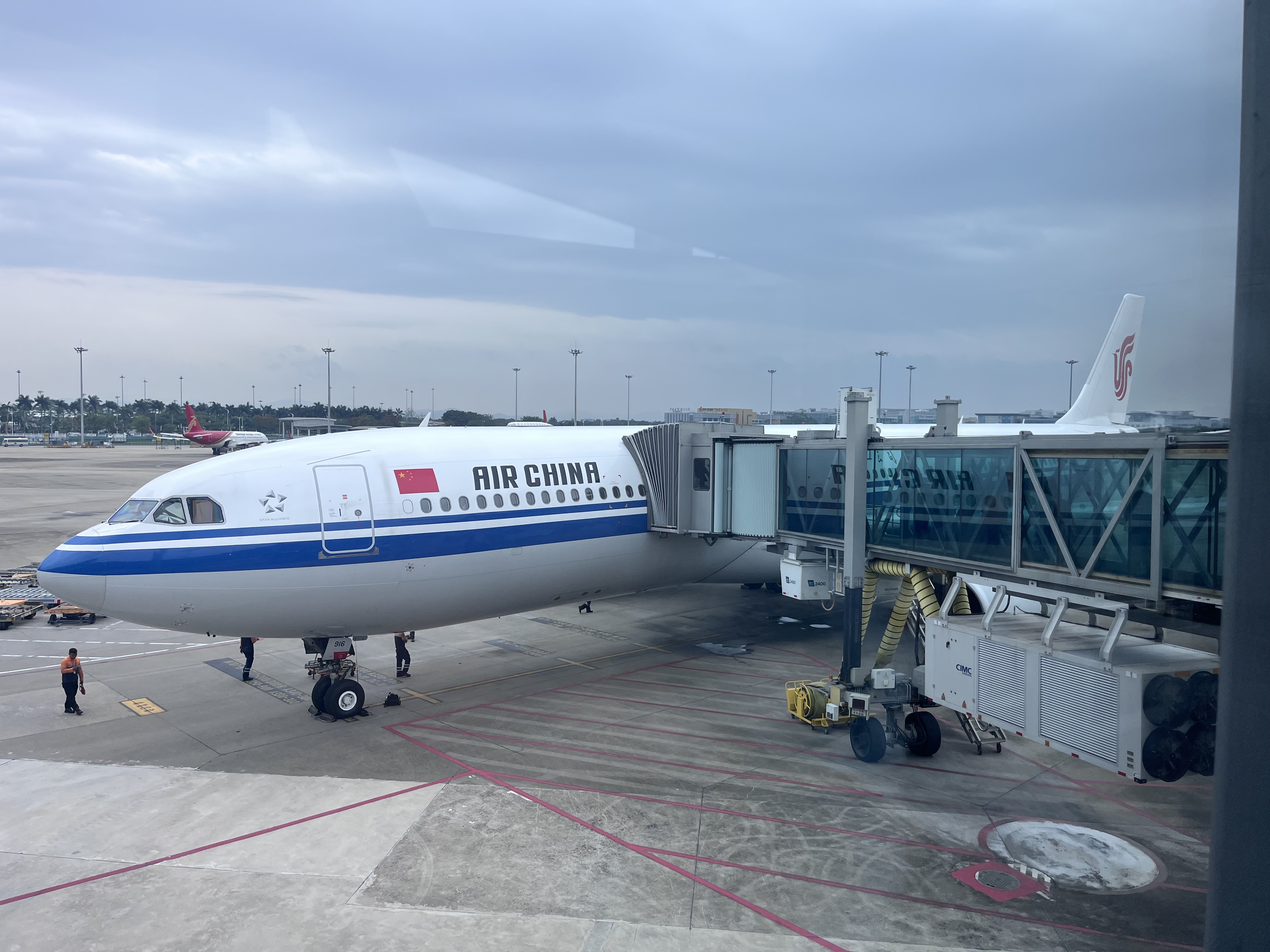Llegada a China en avión